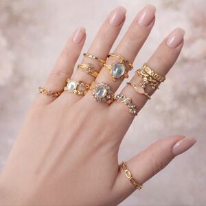 Vintage Inspired Ring Lot | 12 Costume Rings | Boho Victorian Y2K